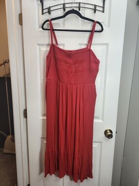 Torrid Women's Red Smocked Spaghetti Strap Dress, Torrid 3 = 3X